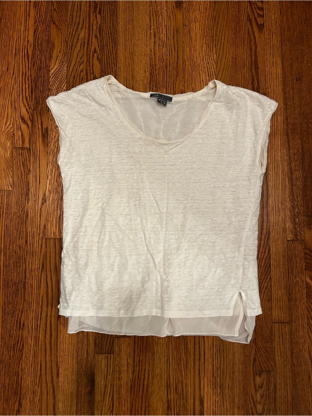 Vince linen & silk cream top XS